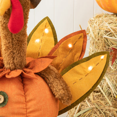 Glitzhome Fabric Turkey Standing Decor Thanksgiving Porch Sign