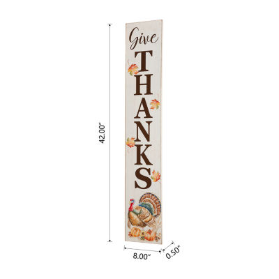 Glitzhome Harvest Wooden Give Thanks Thanksgiving Porch Sign