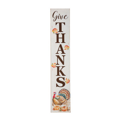 Glitzhome Harvest Wooden Give Thanks Thanksgiving Porch Sign