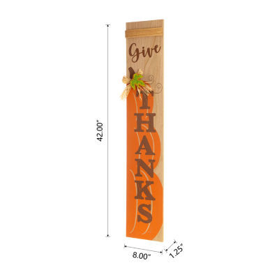 Glitzhome Harvest Wooden Pumpkin Thanksgiving Porch Sign