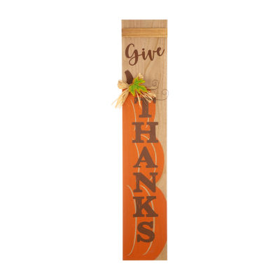 Glitzhome Harvest Wooden Pumpkin Thanksgiving Porch Sign