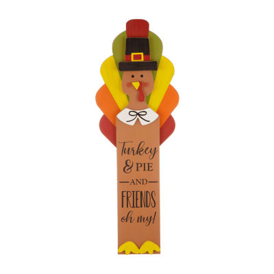 Glitzhome Harvest Wooden Turkey Standing Decor Thanksgiving Porch Sign