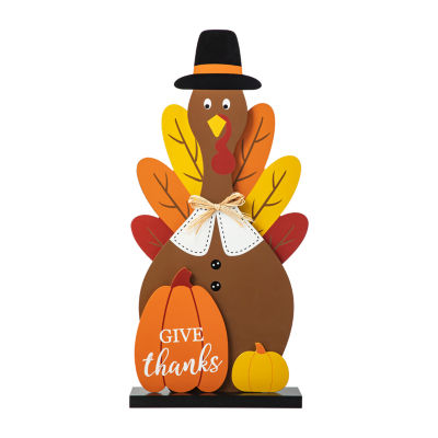 Glitzhome Harvest Wooden Turkey Thanksgiving Porch Sign