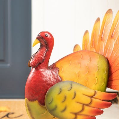 Glitzhome Harvest Metal Turkey Thanksgiving Porch Sign