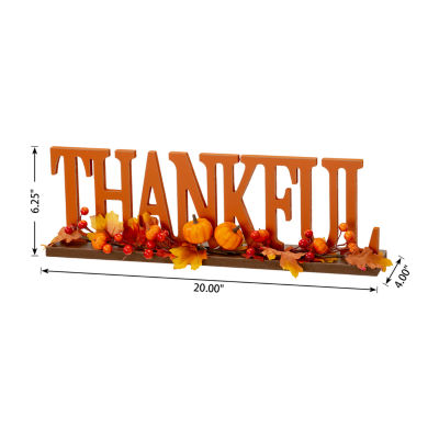 Glitzhome Thankful Wooden Thanksgiving Tabletop Decor