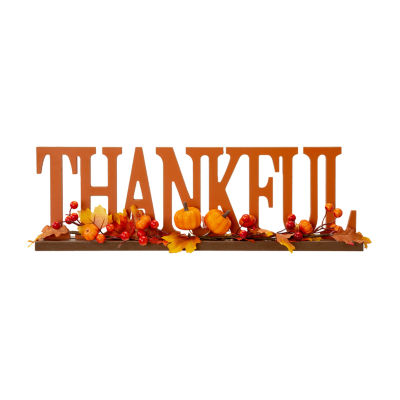 Glitzhome Thankful Wooden Thanksgiving Tabletop Decor