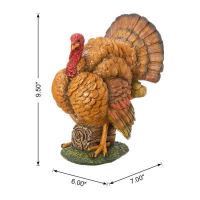 Glitzhome Harvest Resin Turkey Thanksgiving Tabletop Decor