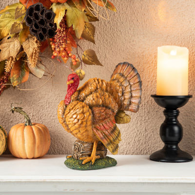 Glitzhome Harvest Resin Turkey Thanksgiving Tabletop Decor