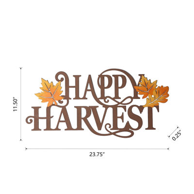 Glitzhome Metal "Happy Harvest" Decor Wall Sign