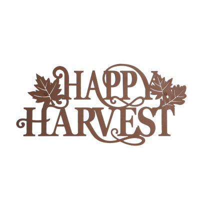 Glitzhome Metal "Happy Harvest" Decor Wall Sign