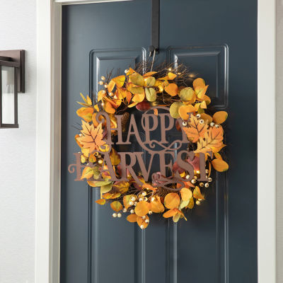 Glitzhome Metal "Happy Harvest" Decor Wall Sign