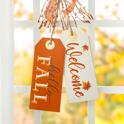 Glitzhome Fall Wooden Door Hanger Wall Sign