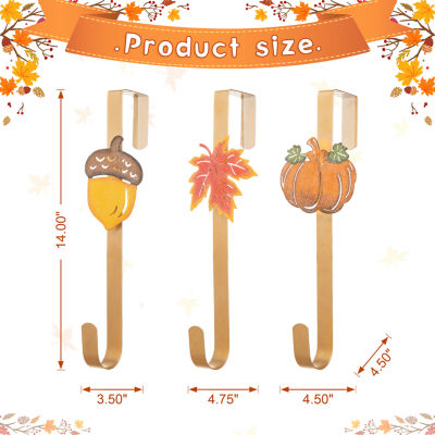 Glitzhome Fall Metal Wreath 3-pc. Wall Hook