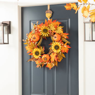 Glitzhome Fall Metal Wreath 3-pc. Wall Hook