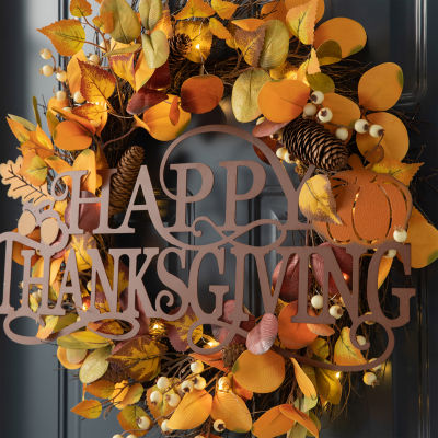 Glitzhome Happy Thanksgiving Decor Metal Wall Art