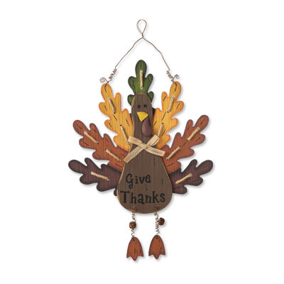 Glitzhome Burlap/Wooden Turkey Decor Wall Art