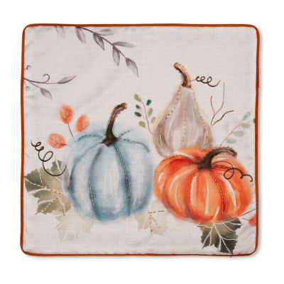 Glitzhome Faux Burlap Pumpkin Throw Pillow Cover