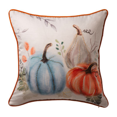 Glitzhome Faux Burlap Pumpkin Throw Pillow Cover