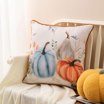 Glitzhome Faux Burlap Pumpkin Throw Pillow Cover