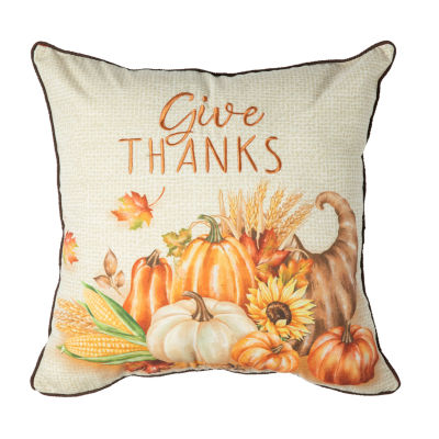 Glitzhome Harvest Embroidered Square Throw Pillow