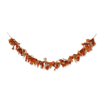 Glitzhome Fall Fabric Plaid Thanksgiving Indoor Garland