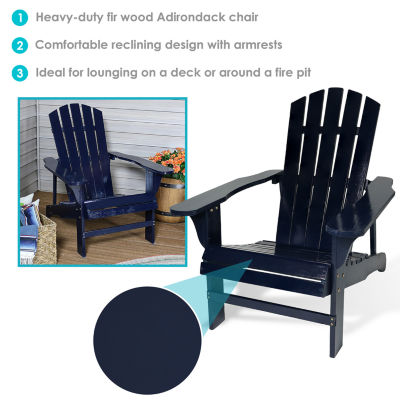 Coastal Bliss Wooden Adirondack Chair Set of 2