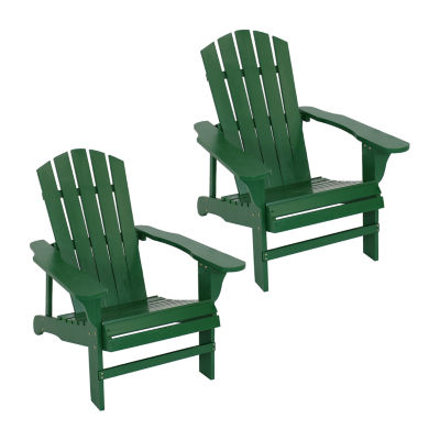 Coastal Bliss Wooden Adirondack Chair Set of 2, Color Green JCPenney