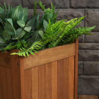 Meranti Wood Planter Box Patio Bench