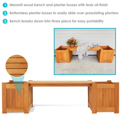 Meranti Wood Planter Box Patio Bench