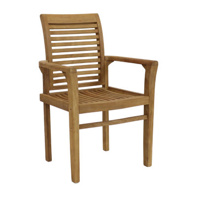 Teak Traditional Slat Style Patio Dining Chair