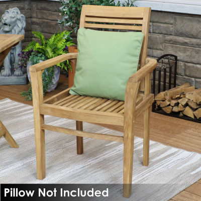 Teak Traditional Slat Style Patio Dining Chair