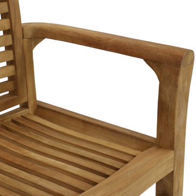 Teak Traditional Slat Style Patio Dining Chair