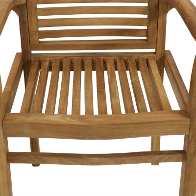 Teak Traditional Slat Style Patio Dining Chair