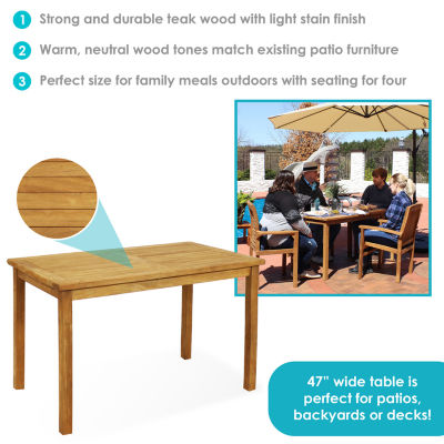 47" Rectangle Patio Dining Table