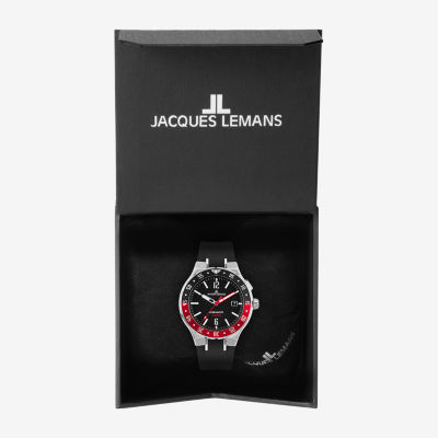 Jacques Lemans Mens Automatic Black Strap Watch Wjl0027503