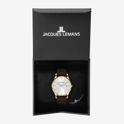 Jacques Lemans Mens Brown Leather Strap Watch Wjl0027904