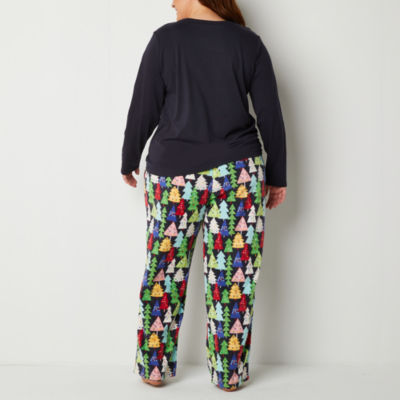 North Pole Trading Co. Checks & Trucks Family Womens Tall Crew Neck Long  Sleeve 2-pc. Pant Pajama Set