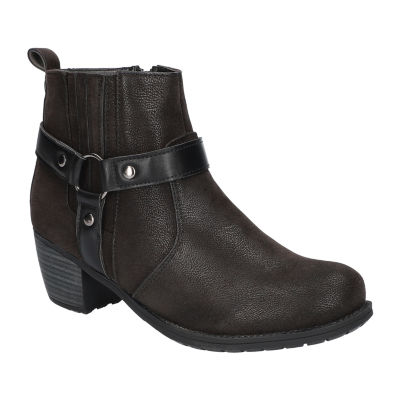 Easy Street Womens Chicory Stacked Heel Booties