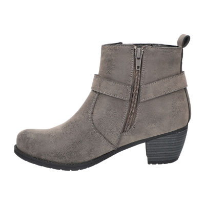 Easy Street Womens Chicory Stacked Heel Booties