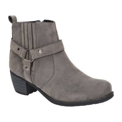 Easy Street Womens Chicory Stacked Heel Booties