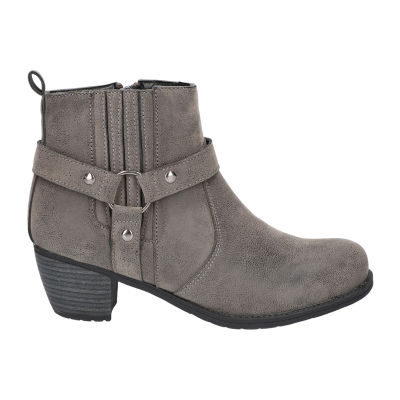 Easy Street Womens Chicory Stacked Heel Booties