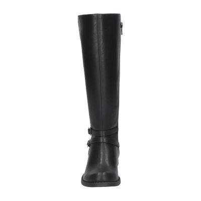 Easy Street Womens Bay Plus Wide Calf Flat Heel Riding Boots