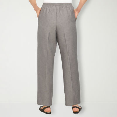 Alfred Dunner Classics Womens Mid Rise Straight Pull-On Pants