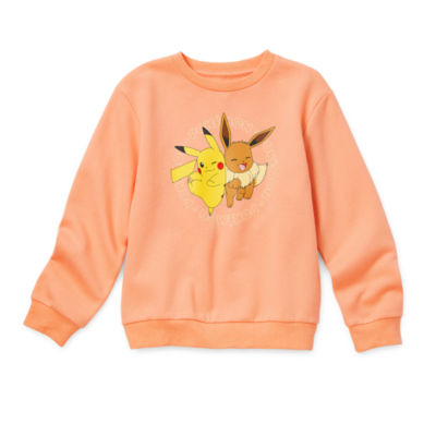 MAD ENGINE Little & Big Girls Crew Neck Long Sleeve Pokemon Fleece  Sweatshirt