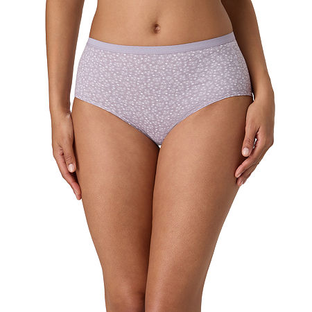 Hanes Ultimate 6+1 Bonus Pack Breathable Cotton Brief Panties Underwear 40H7CC, 9, Purple