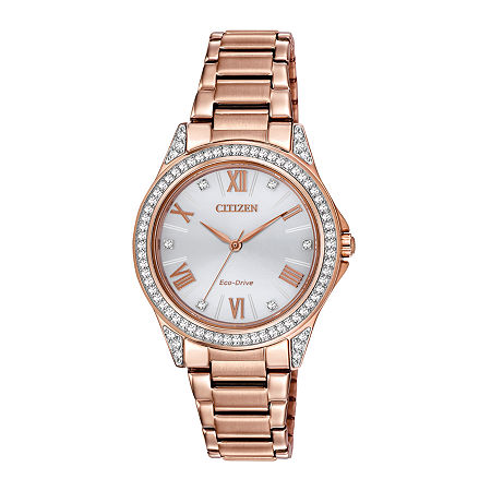 Drive from Citizen Womens Crystal Accent Rose Goldtone Stainless Steel Bracelet Watch Em0233-51a, One Size -  DRIVE FROM CITIZEN ECO-DRIVE, 05136700000