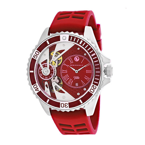 Oceanaut Mens Red Strap Watch-Oc0993