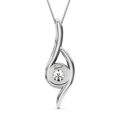 Sirena Womens 1/8 CT. T.W. Genuine White Diamond 14K White Gold Pendant Necklace