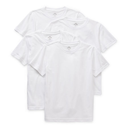 Thereabouts Boys 4 Pack Short Sleeve Crew Neck T-Shirt, Xl (18-20) Husky, White