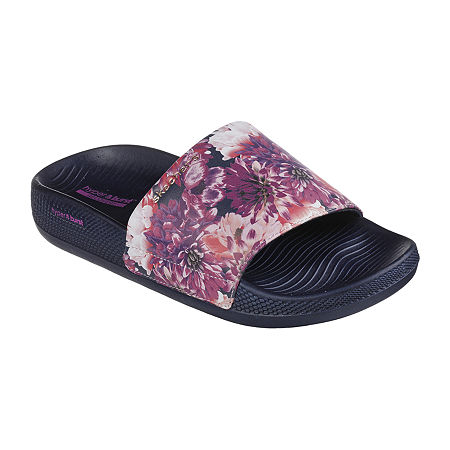  Womens > shoes > Slide Sandals-Skechers Womens Hyper Floral Blooms Slide Sandals